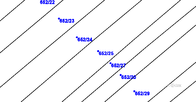 Parcela st. 652/25 v KÚ Plačice, Katastrální mapa