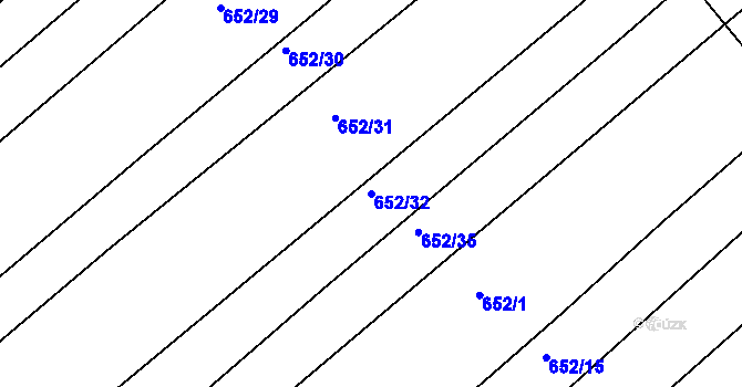 Parcela st. 652/32 v KÚ Plačice, Katastrální mapa