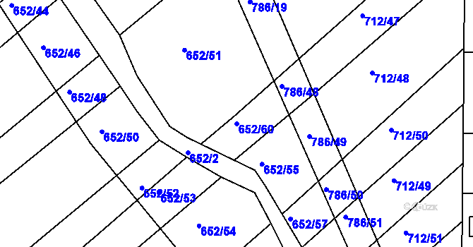 Parcela st. 652/60 v KÚ Plačice, Katastrální mapa