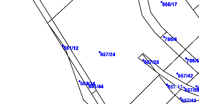 Parcela st. 657/24 v KÚ Plačice, Katastrální mapa