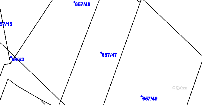 Parcela st. 657/47 v KÚ Plačice, Katastrální mapa