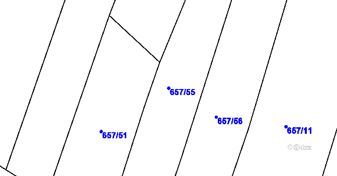 Parcela st. 657/55 v KÚ Plačice, Katastrální mapa