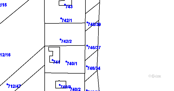 Parcela st. 746/37 v KÚ Plačice, Katastrální mapa