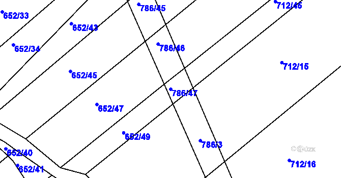 Parcela st. 786/47 v KÚ Plačice, Katastrální mapa
