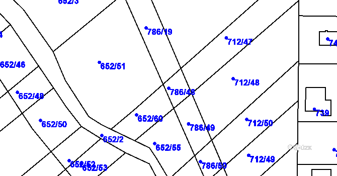 Parcela st. 786/48 v KÚ Plačice, Katastrální mapa