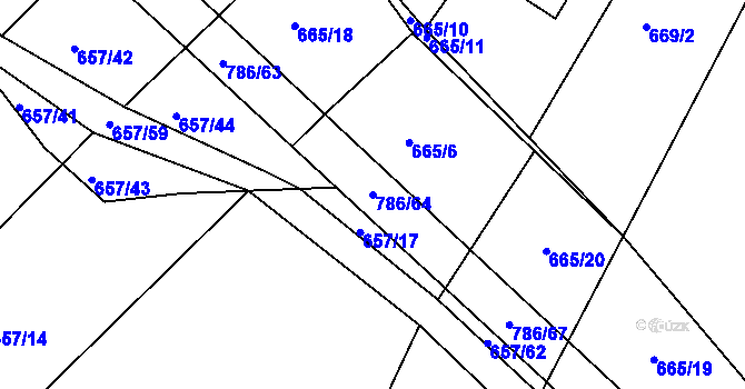 Parcela st. 786/64 v KÚ Plačice, Katastrální mapa