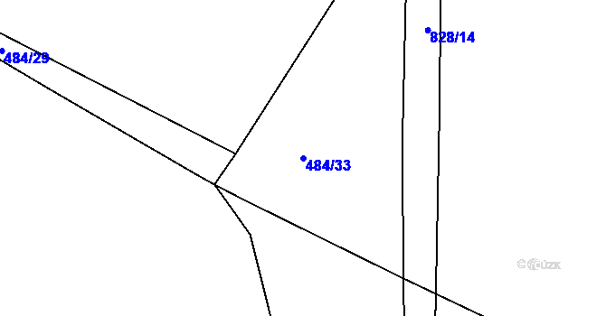 Parcela st. 484/33 v KÚ Plačice, Katastrální mapa