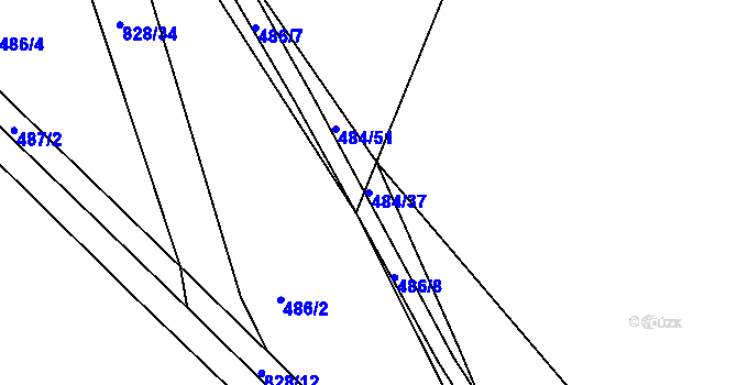 Parcela st. 484/37 v KÚ Plačice, Katastrální mapa