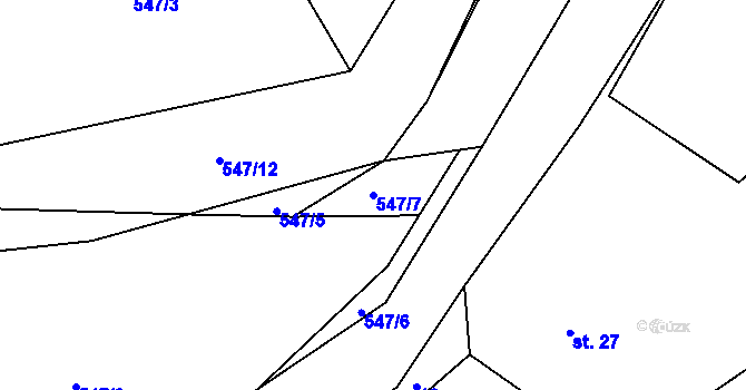 Parcela st. 547/7 v KÚ Plačice, Katastrální mapa