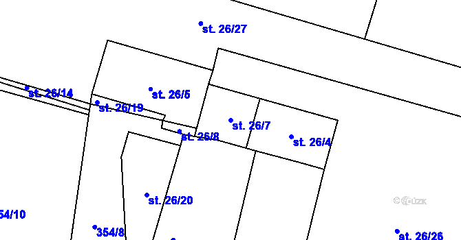 Parcela st. 26/7 v KÚ Plačkov, Katastrální mapa