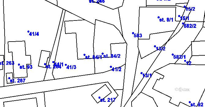 Parcela st. 84/2 v KÚ Plačkov, Katastrální mapa