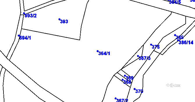 Parcela st. 364/1 v KÚ Plačkov, Katastrální mapa