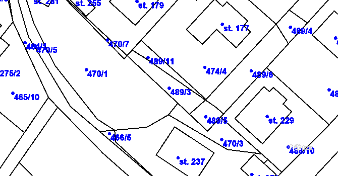 Parcela st. 489/3 v KÚ Plačkov, Katastrální mapa
