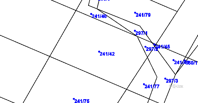 Parcela st. 241/42 v KÚ Plačkov, Katastrální mapa