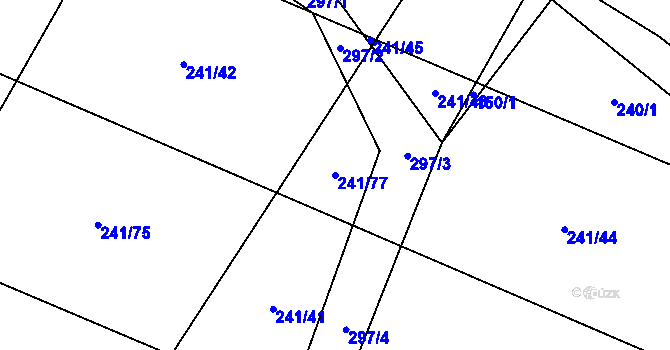 Parcela st. 241/77 v KÚ Plačkov, Katastrální mapa