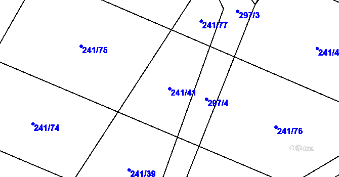 Parcela st. 241/41 v KÚ Plačkov, Katastrální mapa