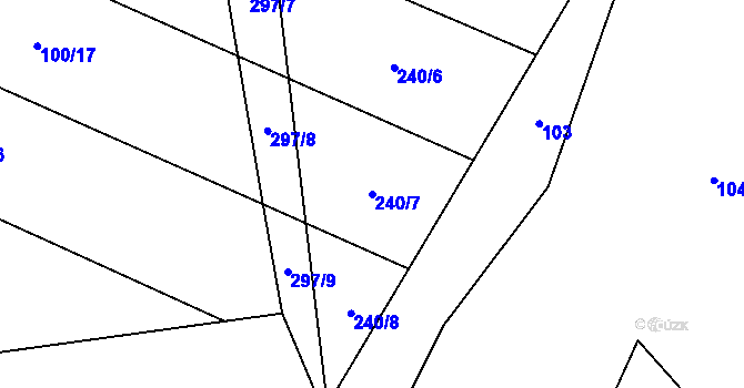 Parcela st. 240/7 v KÚ Plačkov, Katastrální mapa