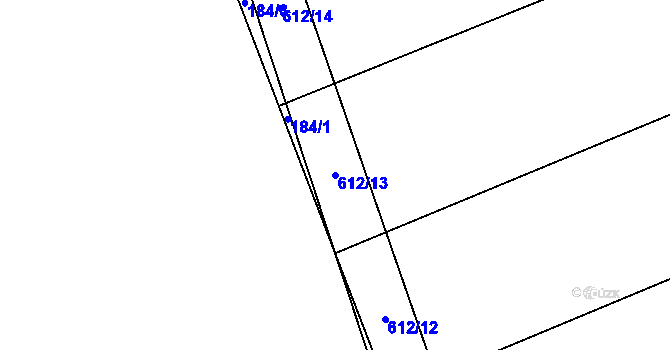 Parcela st. 612/13 v KÚ Plačkov, Katastrální mapa