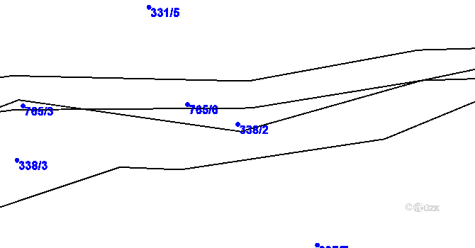 Parcela st. 338/2 v KÚ Plačkov, Katastrální mapa