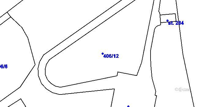 Parcela st. 406/12 v KÚ Plačkov, Katastrální mapa