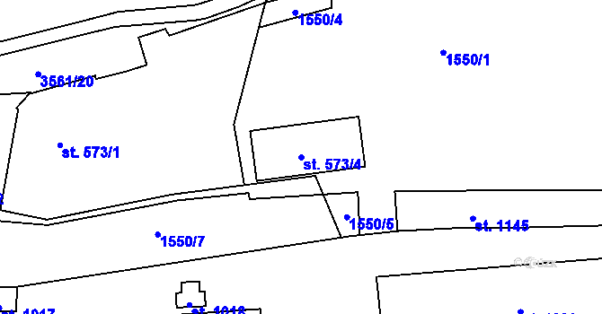 Parcela st. 573/4 v KÚ Planá u Mariánských Lázní, Katastrální mapa