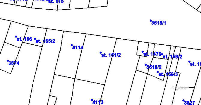 Parcela st. 161/2 v KÚ Planá u Mariánských Lázní, Katastrální mapa
