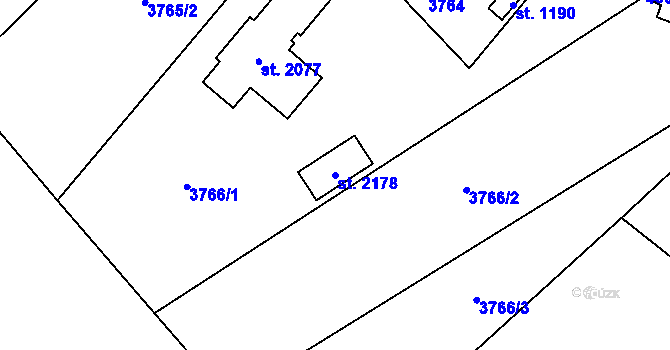 Parcela st. 2178 v KÚ Planá u Mariánských Lázní, Katastrální mapa
