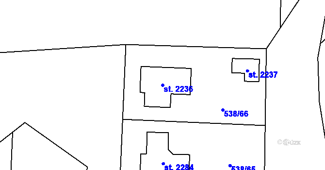 Parcela st. 2236 v KÚ Planá u Mariánských Lázní, Katastrální mapa