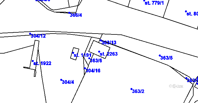 Parcela st. 2263 v KÚ Planá u Mariánských Lázní, Katastrální mapa