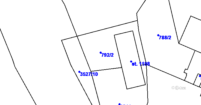 Parcela st. 792/2 v KÚ Planá u Mariánských Lázní, Katastrální mapa