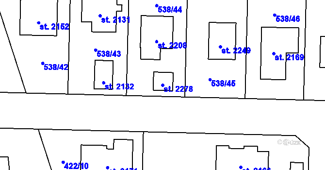 Parcela st. 2278 v KÚ Planá u Mariánských Lázní, Katastrální mapa