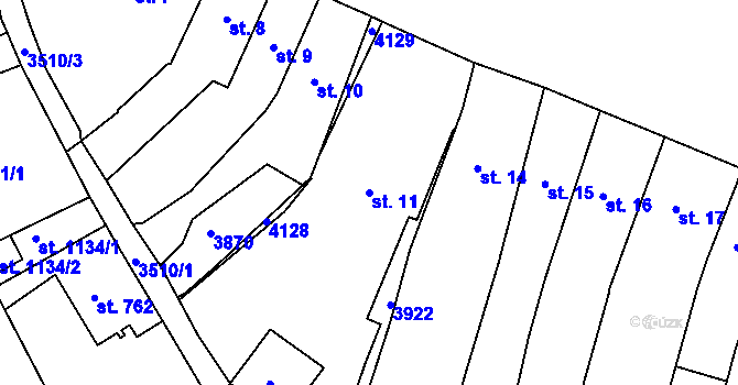 Parcela st. 11 v KÚ Planá u Mariánských Lázní, Katastrální mapa