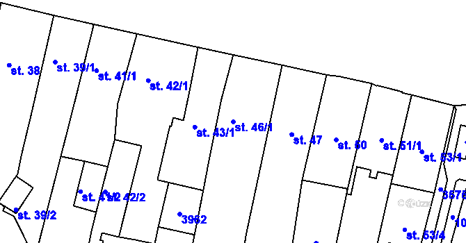 Parcela st. 46/1 v KÚ Planá u Mariánských Lázní, Katastrální mapa