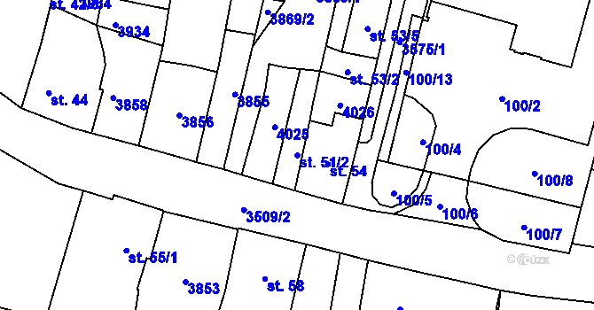 Parcela st. 51/2 v KÚ Planá u Mariánských Lázní, Katastrální mapa