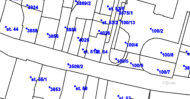 Parcela st. 54 v KÚ Planá u Mariánských Lázní, Katastrální mapa