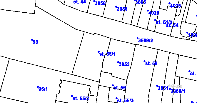 Parcela st. 55/1 v KÚ Planá u Mariánských Lázní, Katastrální mapa