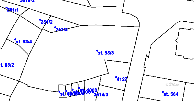 Parcela st. 93/3 v KÚ Planá u Mariánských Lázní, Katastrální mapa