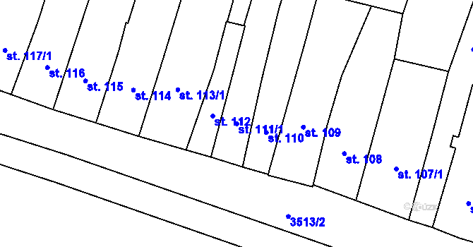 Parcela st. 111/1 v KÚ Planá u Mariánských Lázní, Katastrální mapa