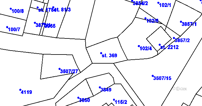 Parcela st. 369 v KÚ Planá u Mariánských Lázní, Katastrální mapa