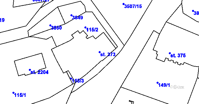 Parcela st. 373 v KÚ Planá u Mariánských Lázní, Katastrální mapa