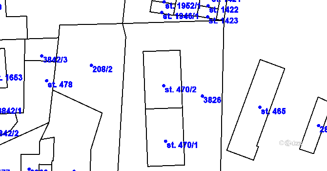 Parcela st. 470/2 v KÚ Planá u Mariánských Lázní, Katastrální mapa