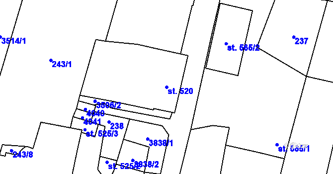 Parcela st. 520 v KÚ Planá u Mariánských Lázní, Katastrální mapa