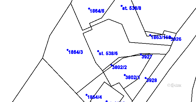 Parcela st. 538/6 v KÚ Planá u Mariánských Lázní, Katastrální mapa