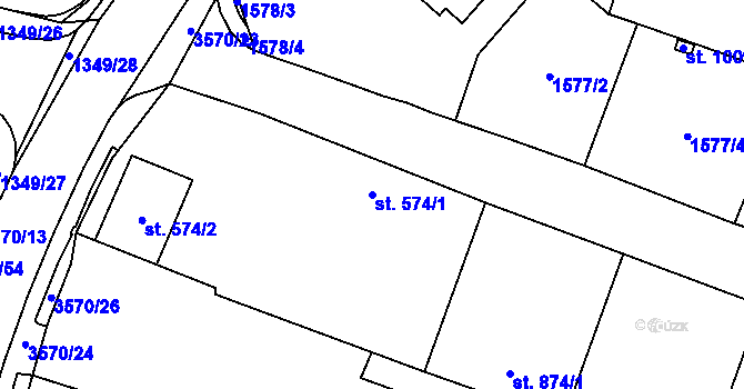 Parcela st. 574/1 v KÚ Planá u Mariánských Lázní, Katastrální mapa