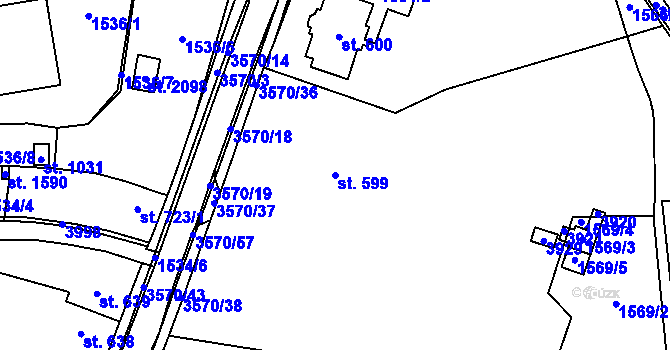 Parcela st. 599 v KÚ Planá u Mariánských Lázní, Katastrální mapa