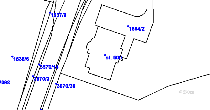 Parcela st. 600 v KÚ Planá u Mariánských Lázní, Katastrální mapa