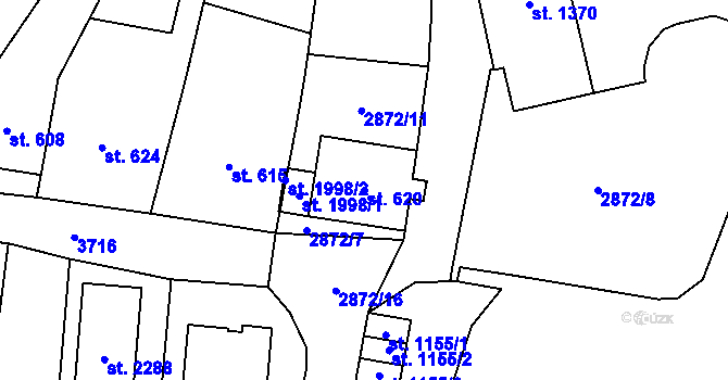 Parcela st. 620 v KÚ Planá u Mariánských Lázní, Katastrální mapa