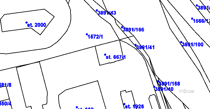 Parcela st. 667/1 v KÚ Planá u Mariánských Lázní, Katastrální mapa
