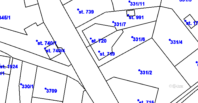 Parcela st. 719 v KÚ Planá u Mariánských Lázní, Katastrální mapa