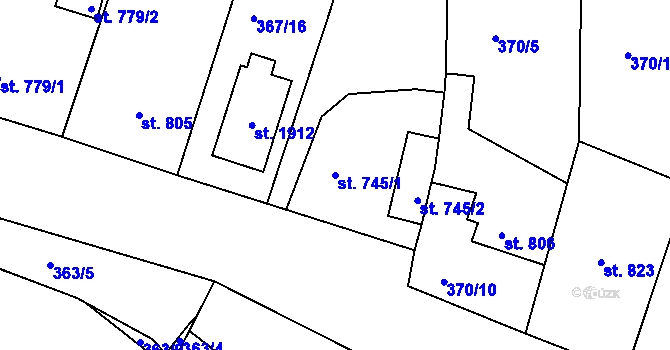 Parcela st. 745/1 v KÚ Planá u Mariánských Lázní, Katastrální mapa